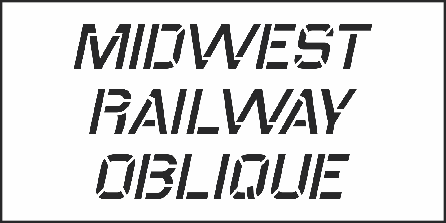 Przykład czcionki Midwest Railway JNL Regular